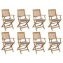 Sillas de jardín plegables 8 uds y cojines madera maciza acacia von , Gartenstühle - Ref: Foro24-3075099, Preis: 398,54 €, Ra...