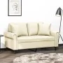 Sofá de 2 plazas con cojines cuero sintético color crema 120 cm by , Sofas - Ref: Foro24-3200926, Price: 234,92 €, Discount: %