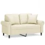 Sofá de 2 plazas con cojines cuero sintético color crema 120 cm by , Sofas - Ref: Foro24-3200926, Price: 234,92 €, Discount: %