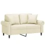 Sofá de 2 plazas con cojines cuero sintético color crema 120 cm by , Sofas - Ref: Foro24-3200926, Price: 234,92 €, Discount: %