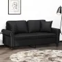 Sofá de 2 plazas con cojines cuero sintético negro 140 cm von , Sofas - Ref: Foro24-3200930, Preis: 245,34 €, Rabatt: %