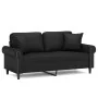 Sofá de 2 plazas con cojines cuero sintético negro 140 cm von , Sofas - Ref: Foro24-3200930, Preis: 245,34 €, Rabatt: %