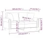 Sofá de 2 plazas con cojines cuero sintético negro 140 cm von , Sofas - Ref: Foro24-3200930, Preis: 245,34 €, Rabatt: %