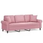 Sofá de 3 plazas con cojines terciopelo rosa 180 cm von , Sofas - Ref: Foro24-3200958, Preis: 336,23 €, Rabatt: %