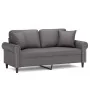 Sofá de 2 plazas con cojines cuero sintético gris 140 cm von , Sofas - Ref: Foro24-3200932, Preis: 248,51 €, Rabatt: %