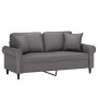 Sofá de 2 plazas con cojines cuero sintético gris 140 cm von , Sofas - Ref: Foro24-3200932, Preis: 248,51 €, Rabatt: %