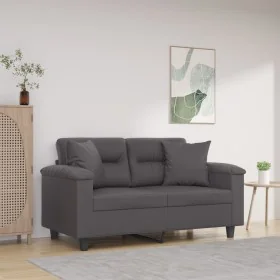 Sofá de 2 plazas con cojines cuero sintético gris 120 cm von , Sofas - Ref: Foro24-3200985, Preis: 240,55 €, Rabatt: %
