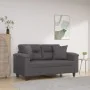 Sofá de 2 plazas con cojines cuero sintético gris 120 cm by , Sofas - Ref: Foro24-3200985, Price: 240,55 €, Discount: %
