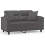 Sofá de 2 plazas con cojines cuero sintético gris 120 cm by , Sofas - Ref: Foro24-3200985, Price: 240,55 €, Discount: %