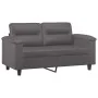 Sofá de 2 plazas con cojines cuero sintético gris 120 cm by , Sofas - Ref: Foro24-3200985, Price: 240,55 €, Discount: %