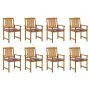 Sillas de jardín 8 uds madera maciza de acacia con cojines de , Sillas de jardín - Ref: Foro24-3078179, Precio: 615,81 €, Des...