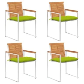 Sillas de jardín y cojines 4 unidades madera maciza de acacia by , Garden chairs - Ref: Foro24-3078496, Price: 501,80 €, Disc...