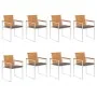 Sillas de jardín y cojines 8 unidades madera maciza de acacia by , Garden chairs - Ref: Foro24-3078532, Price: 995,64 €, Disc...