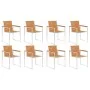 Sillas de jardín y cojines 8 unidades madera maciza de acacia by , Garden chairs - Ref: Foro24-3078532, Price: 995,64 €, Disc...