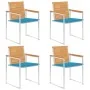 Sillas de jardín 4 unidades con cojines madera maciza teca by , Garden chairs - Ref: Foro24-3078558, Price: 539,07 €, Discoun...