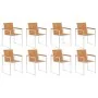 Sillas de jardín y cojines 8 unidades madera maciza de acacia by , Garden chairs - Ref: Foro24-3078545, Price: 1,00 €, Discou...
