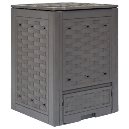 Compostador de jardín marrón plástico ratán 60x60x83 cm 300 L by , Composters - Ref: Foro24-45681, Price: 91,37 €, Discount: %