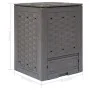 Compostador de jardín marrón plástico ratán 60x60x83 cm 300 L by , Composters - Ref: Foro24-45681, Price: 91,37 €, Discount: %