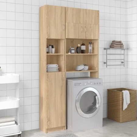 Armario baño madera de ingeniería color roble 32x25,5x190 cm de , Muebles de baño - Ref: Foro24-802879, Precio: 106,48 €, Des...