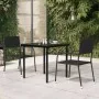 Mesa de comedor de jardín acero y vidrio negra 80x80x74 cm de , Mesas de jardín - Ref: Foro24-318746, Precio: 98,28 €, Descue...