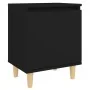 Mesita de noche con patas de madera maciza negra 40x30x50 cm de , Mesitas de noche - Ref: Foro24-805817, Precio: 34,07 €, Des...