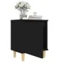 Mesita de noche con patas de madera maciza negra 40x30x50 cm de , Mesitas de noche - Ref: Foro24-805817, Precio: 34,07 €, Des...