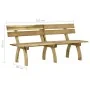 Banco de jardín de madera de pino impregnada 220 cm by , garden benches - Ref: Foro24-318402, Price: 130,67 €, Discount: %