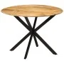 Mesa de comedor madera maciza de mango y acero 110x78 cm by , Kitchen and dining tables - Ref: Foro24-338454, Price: 245,67 €...