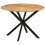 Mesa de comedor madera maciza de mango y acero 110x78 cm by , Kitchen and dining tables - Ref: Foro24-338454, Price: 245,67 €...