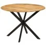 Mesa de comedor madera maciza de mango y acero 110x78 cm by , Kitchen and dining tables - Ref: Foro24-338454, Price: 245,67 €...