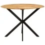 Mesa de comedor madera maciza de mango y acero 110x78 cm by , Kitchen and dining tables - Ref: Foro24-338454, Price: 245,67 €...