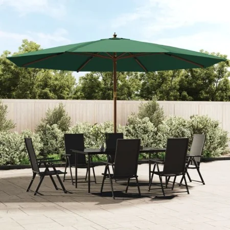 Sombrilla de jardín con poste de madera verde 400x273 cm de , Sombrillas - Ref: Foro24-363176, Precio: 147,84 €, Descuento: %