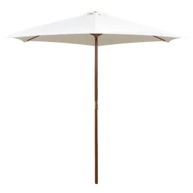 Sombrilla con palo de madera blanco crema 270x270 cm von , Sonnenschirme - Ref: Foro24-42962, Preis: 66,88 €, Rabatt: %