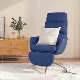 Sillón de relax con reposapiés tela azul by , Armchairs - Ref: Foro24-3097528, Price: 139,60 €, Discount: %