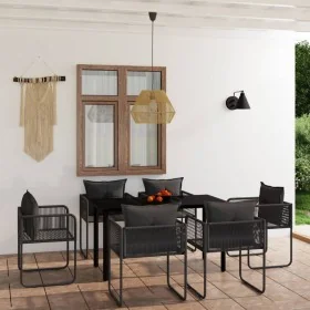 Juego de comedor para jardín 7 piezas negro by , Garden sets - Ref: Foro24-3099080, Price: 534,11 €, Discount: %