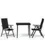 Juego de comedor de jardín 3 piezas negro de , Conjuntos de jardín - Ref: Foro24-3099107, Precio: 243,78 €, Descuento: %