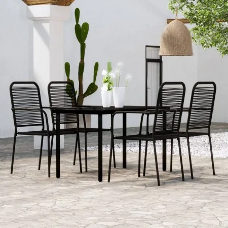 Juego de comedor de jardín 5 piezas negro de , Conjuntos de jardín - Ref: Foro24-3099139, Precio: 316,71 €, Descuento: %