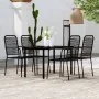 Juego de comedor de jardín 5 piezas negro de , Conjuntos de jardín - Ref: Foro24-3099139, Precio: 316,71 €, Descuento: %