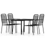 Juego de comedor de jardín 5 piezas negro de , Conjuntos de jardín - Ref: Foro24-3099139, Precio: 316,71 €, Descuento: %
