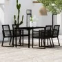 Juego de comedor de jardín 5 piezas negro de , Conjuntos de jardín - Ref: Foro24-3099151, Precio: 408,18 €, Descuento: %
