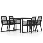 Juego de comedor de jardín 5 piezas negro de , Conjuntos de jardín - Ref: Foro24-3099151, Precio: 408,18 €, Descuento: %