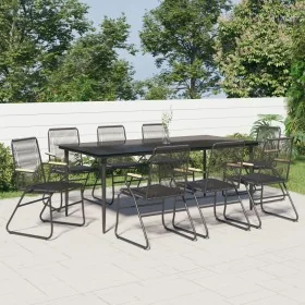 Juego de comedor de jardín 9 piezas ratán PVC negro by , Garden sets - Ref: Foro24-3099220, Price: 673,44 €, Discount: %
