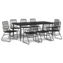 Juego de comedor de jardín 9 piezas ratán PVC negro by , Garden sets - Ref: Foro24-3099220, Price: 672,71 €, Discount: %