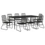 Juego de comedor de jardín 9 piezas ratán PVC negro by , Garden sets - Ref: Foro24-3099220, Price: 672,71 €, Discount: %