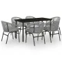 Juego de comedor de jardín 7 piezas ratán sintético gris by , Garden sets - Ref: Foro24-3099236, Price: 643,67 €, Discount: %