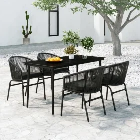 Juego de comedor para jardín 5 piezas negro by , Garden sets - Ref: Foro24-3099241, Price: 468,05 €, Discount: %