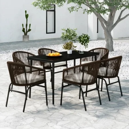 Juego de comedor de jardín 7 piezas marrón von , Gartensets - Ref: Foro24-3099248, Preis: 841,14 €, Rabatt: %