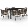 Juego de comedor de jardín 7 piezas marrón von , Gartensets - Ref: Foro24-3099248, Preis: 841,14 €, Rabatt: %