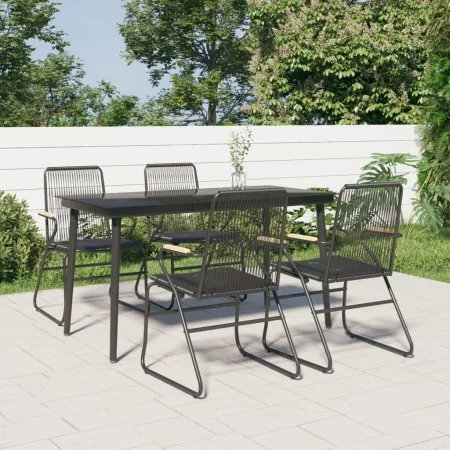 Juego de comedor de jardín 5 piezas ratán PVC negro von , Gartensets - Ref: Foro24-3099217, Preis: 330,69 €, Rabatt: %