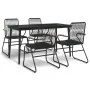 Juego de comedor de jardín 5 piezas ratán PVC negro von , Gartensets - Ref: Foro24-3099217, Preis: 330,69 €, Rabatt: %